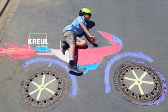 Street Art für Selfies und Spiele Ideen mit KREUL Streety Strassenmalfarbe